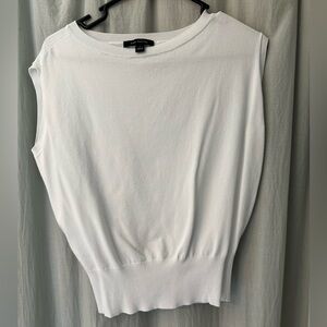 Ann Taylor Classic White Sleeveless Sweater